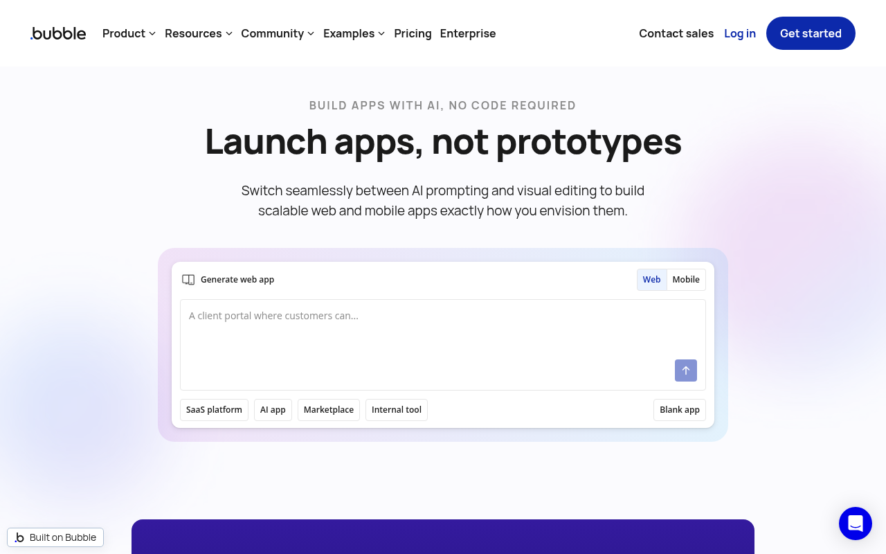 Bubble website