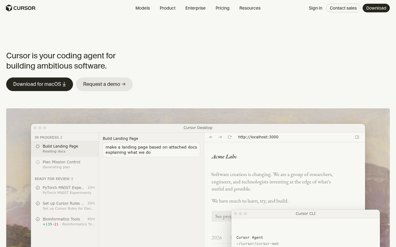Cursor website