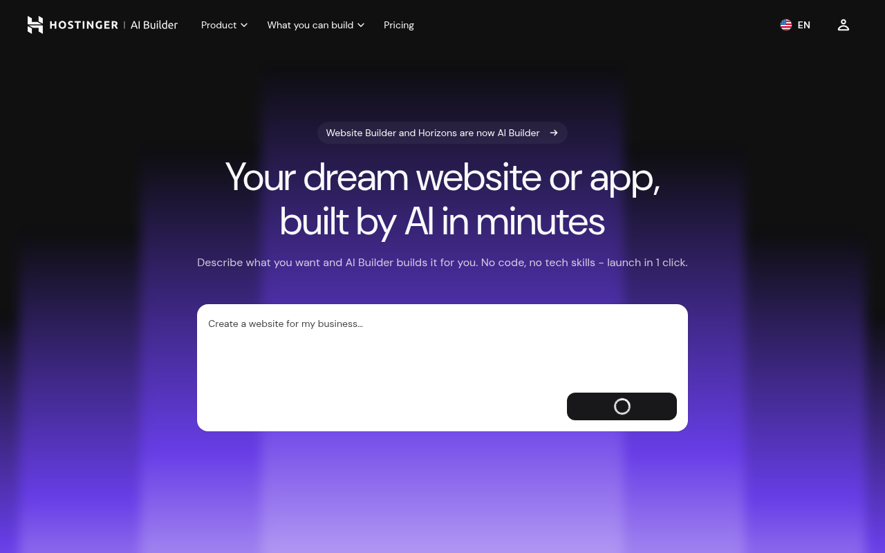 Hostinger Horizons (now Hostinger AI Builder) website