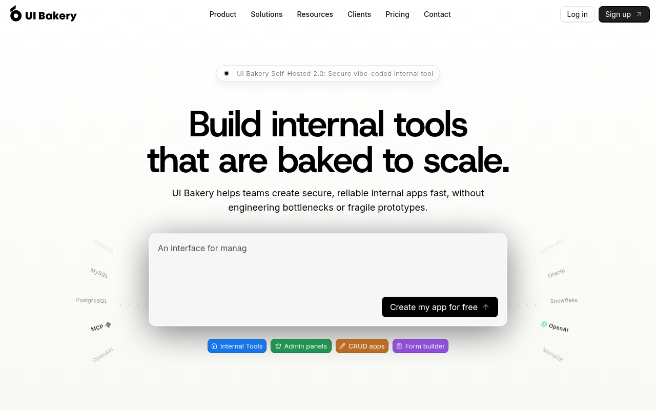 UI Bakery website