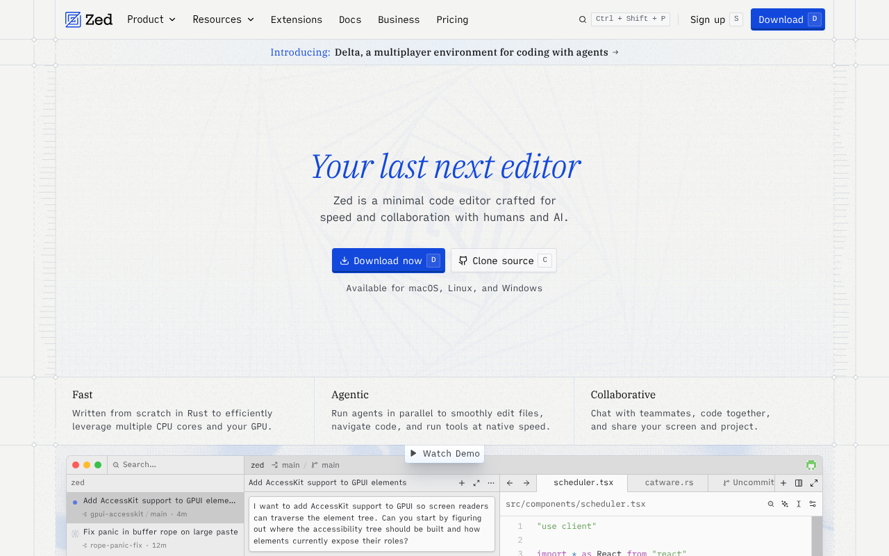 Zed website